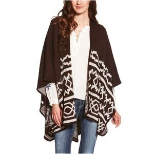 NWOT Ariat Womens Mary Cape Wrap Poncho Chocolate Brown Western Cowgirl Rodeo OS